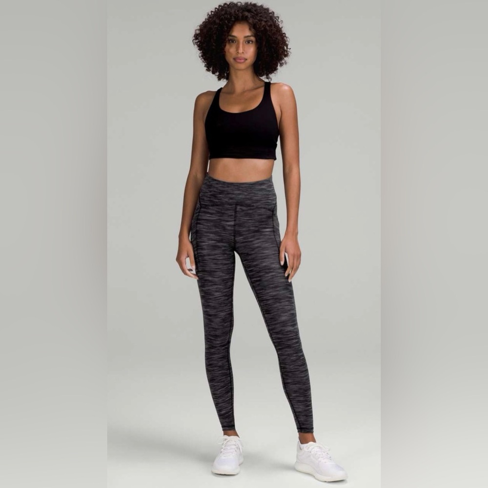 lululemon athletica High-Rise Luxtreme Black Space-Dye Women’s Leggings size 4 - Picture 3 of 5
